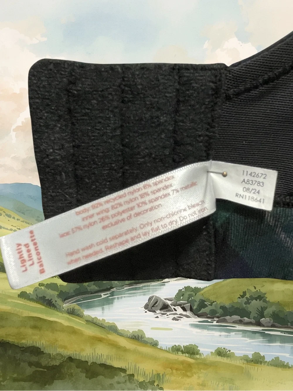 CACIQUE Women's 40I NWOT Lightly Lined Balconette Bra Plaid Tartan Lace Green - Picture 10 of 10